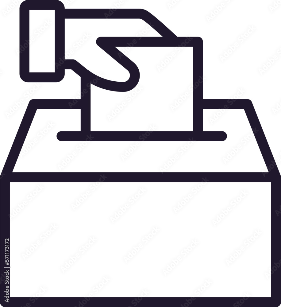 Single line icon of election on isolated white background. High quality editable stroke for mobile apps, web design, websites, online shops etc. Single line icon of election on isolated white background. High quality editable stroke for mobile apps, web design, websites, online shops etc.