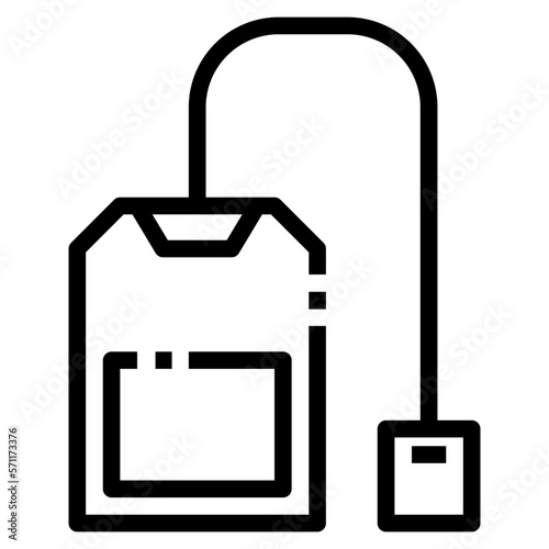 Tea bag.. Outline icon. Food and drink vector element