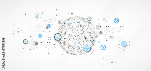 Abstract technology sphere background. Global network consept.