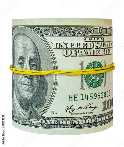 Billede på lærred Finances. Money roll isolated. Dollar. png transparent