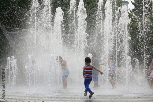 Fountain and Children