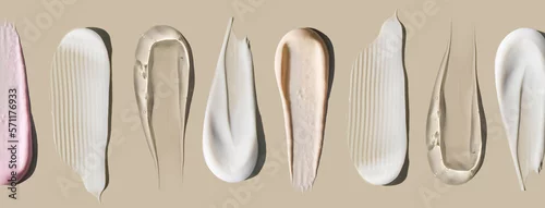 Obraz banner cosmetic smears cream texture on pastel background