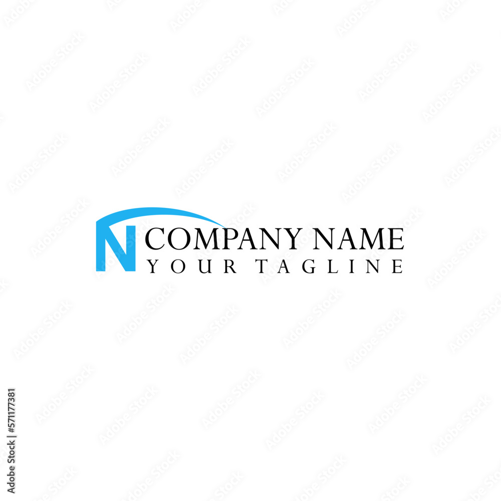 Letter N idea for logo type template