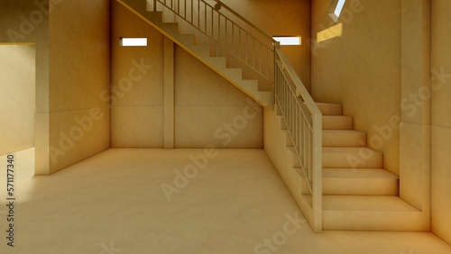 room with stair liminal space