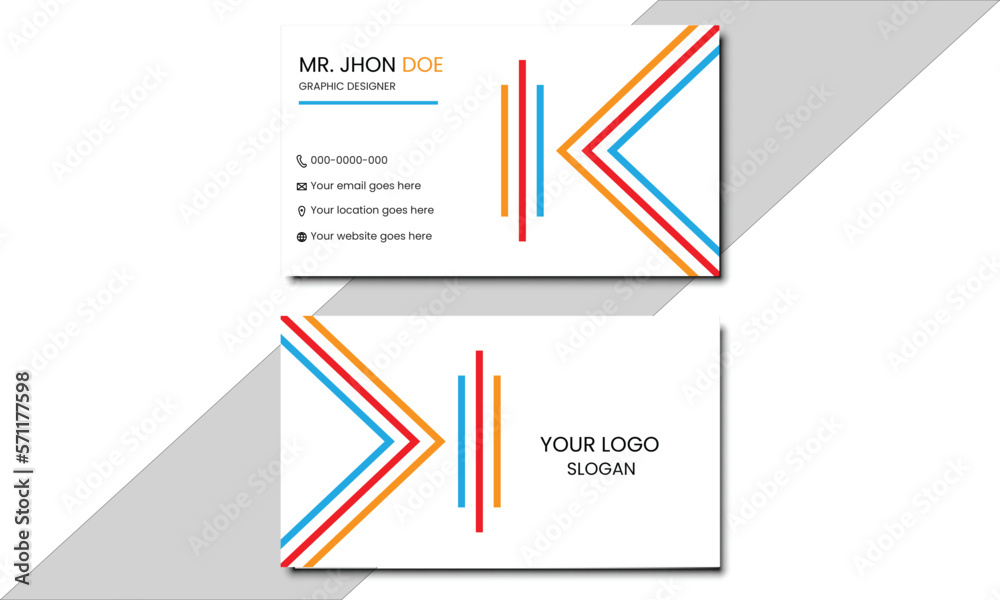 Modern Business Card ,creative  & modern name card, Personal visiting card with company logo. Vector illustration.