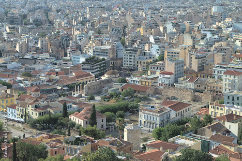 Panoramic view of Athens city from Acropolis hill, Greece.