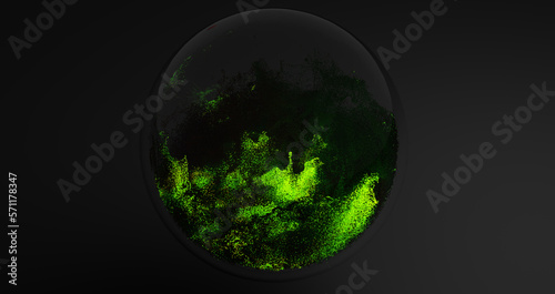 Obraz na płótnie Magic crystal ball on a black background. Glowing particles. Galaxy. Stars. 3D illustration and rendering. w salonie