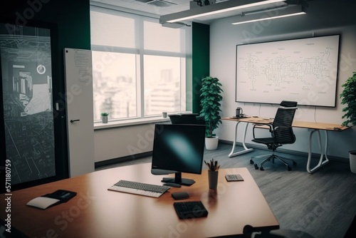 Modern Corporate Conference Room with Whiteboards and Technology © Digital Dreamscape