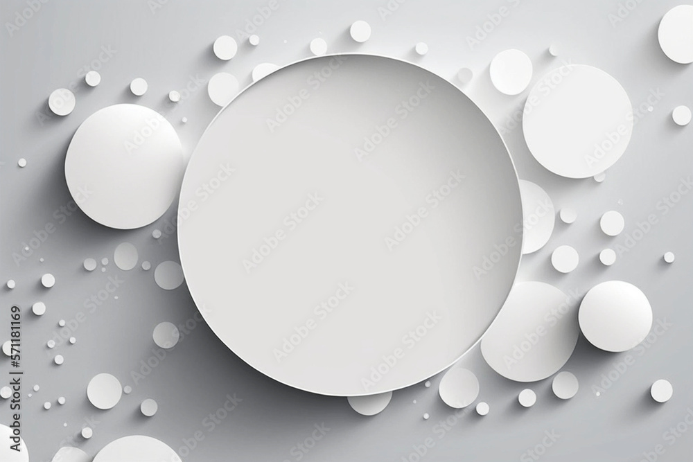 Empty white round layout on grey background. AI Generated. Empty white round layout on grey background. AI Generated.