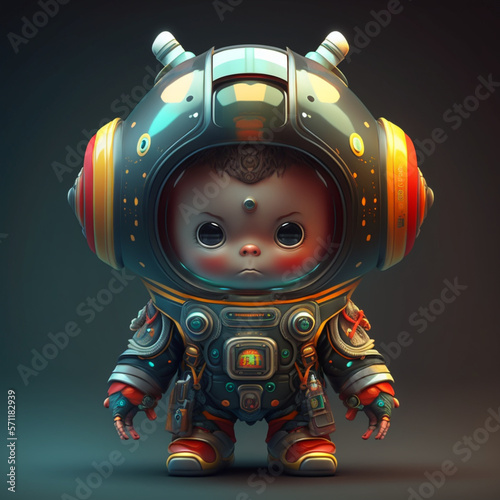 Dream of Becoming an Astronaut   Little boy in black astronaut suit  generative AI