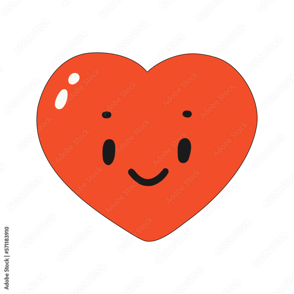 Cute smiling heart icon. Vector illustration of a happy heart isolated on a white background. valentine's day Cute smiling heart icon. Vector illustration of a happy heart isolated on a white background. valentine's day
