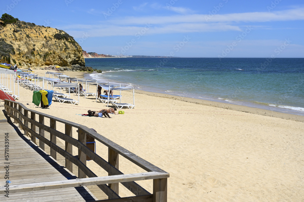 Olhos de Agua beach on the Atlantic Ocean, Olhao, Algarve, Portugal