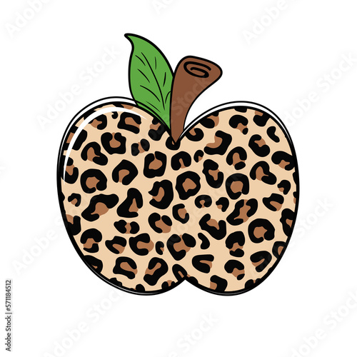 Leopard skin apple vector