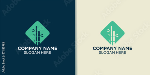 bamboo logo design vector, nature logo template