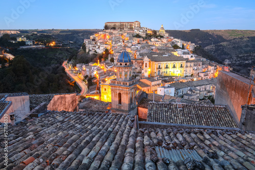 Amazing Sunset at the old baroque town of Ragusa Ibla in Sicily.