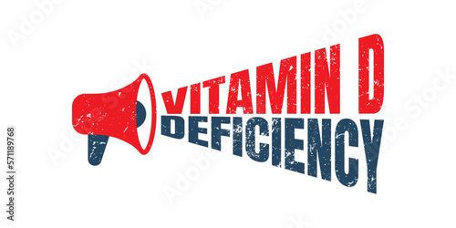 Megaphone Vitamin D Deficiency. Vector Rubber Stamp.