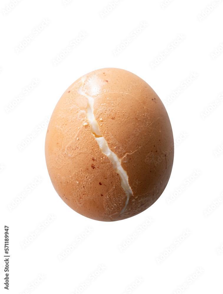 Cracked boiled egg isolated on white Cracked boiled egg isolated on white