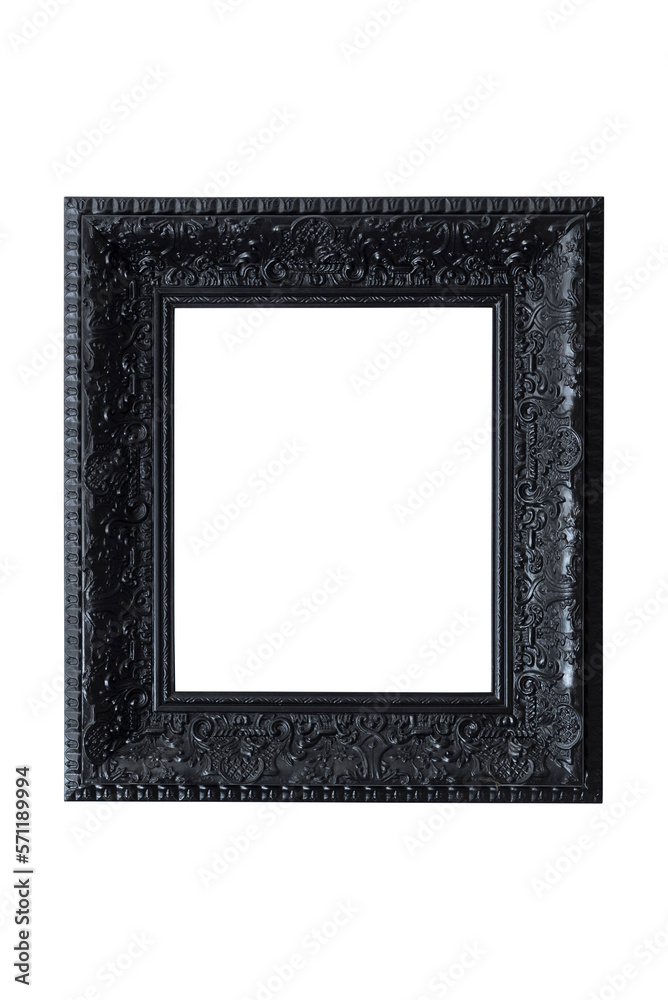 Fototapeta premium Black vintage wooden frame isolated on background