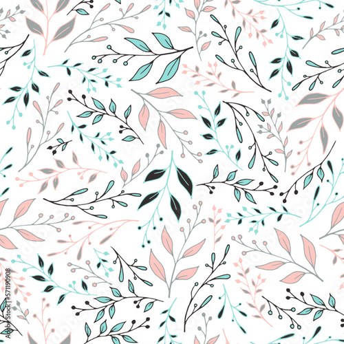 Summer herbal pattern seamless design. Vintage