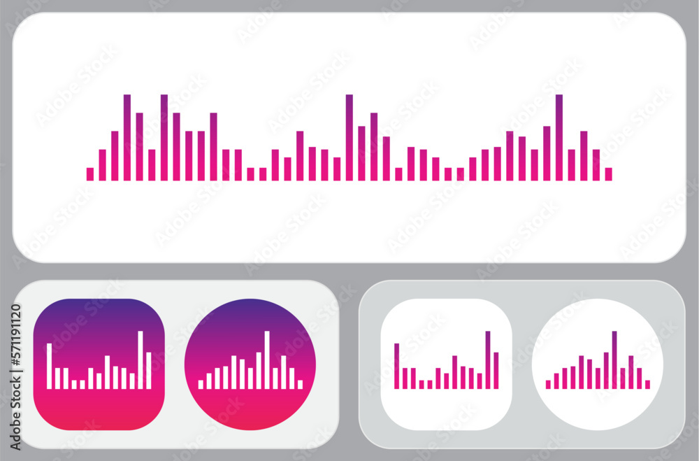 Sound Wave EQ Equalizer Icons and Widget Design. Vector.