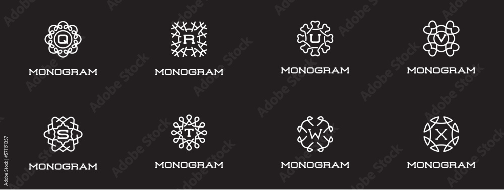 Big Set of Compact Monogram Design Template with Letter. Vector Illustration Premium Elegant Quality. Big Set of Compact Monogram Design Template with Letter. Vector Illustration Premium Elegant Quality.