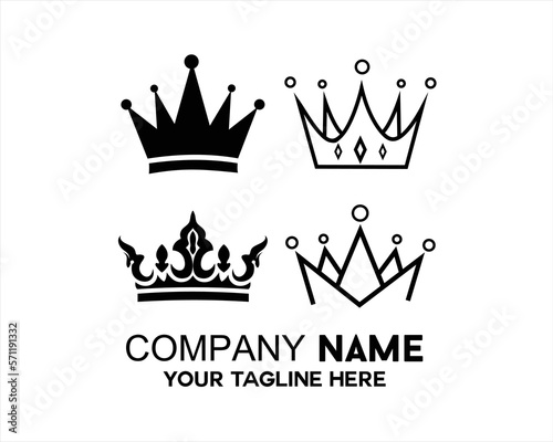 a set of various crown logos