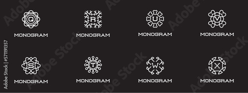 Big Set of Compact Monogram Design Template with Letter. Vector Illustration Premium Elegant Quality.