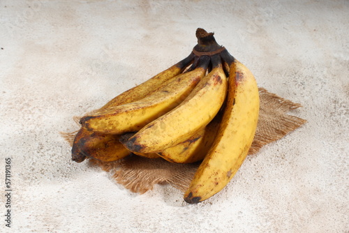 Pisang Tanduk is one of the popular banana cultivars in Indonesia on white background. photo