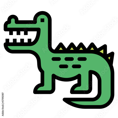 crocodile filled outline icon style