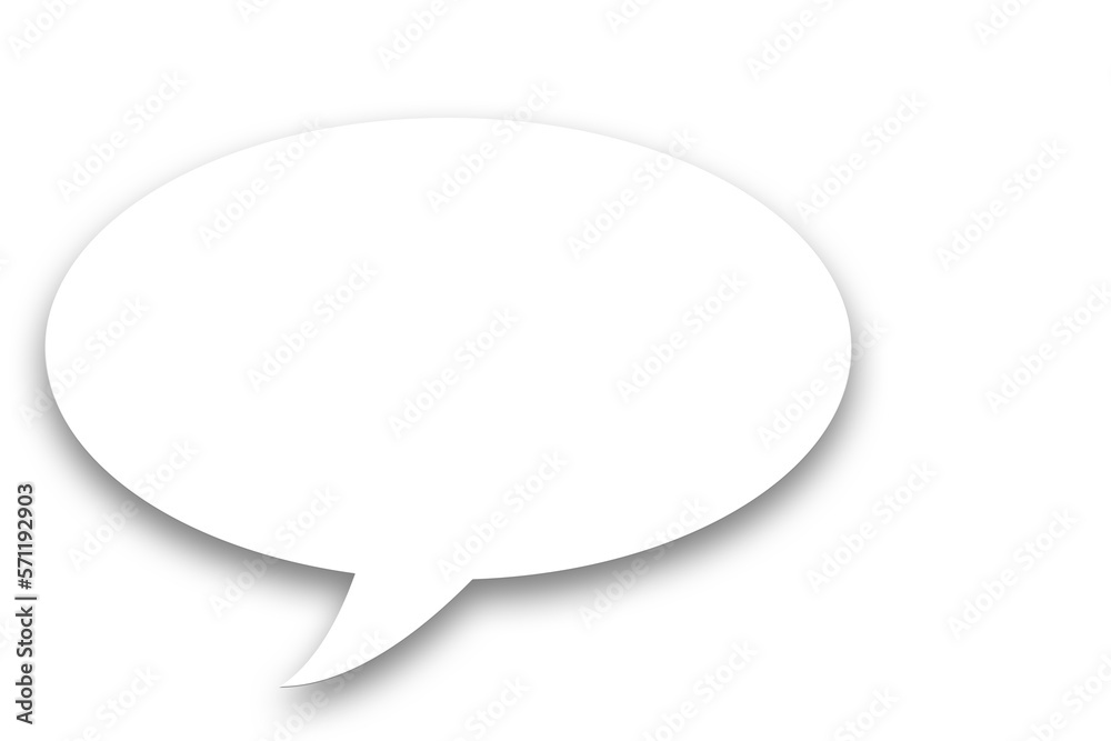 Weiße Sprechblase vor weißen Hintergrund, 2D-Illustration Weiße Sprechblase vor weißen Hintergrund, 2D-Illustration