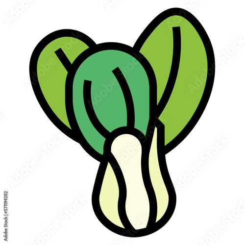 bok choy filled outline icon style