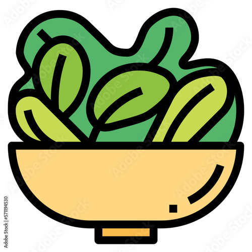 salad greens filled outline icon style