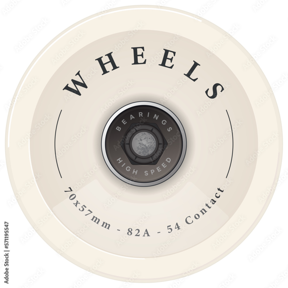 Skate Wheels Design. Longboard Wheels with Bearings. Surfskate. Vector illustration. Skate Wheels Design. Longboard Wheels with Bearings. Surfskate. Vector illustration.