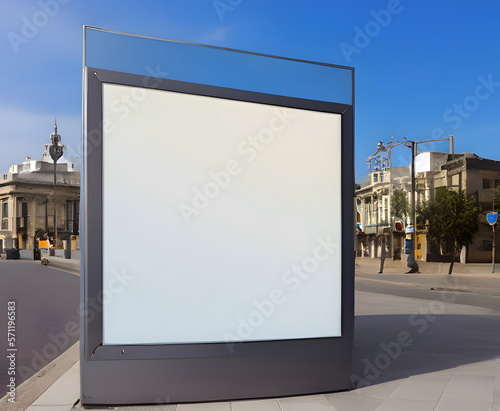 Summer City Square Billboard - Urban Background in the Sunshiane