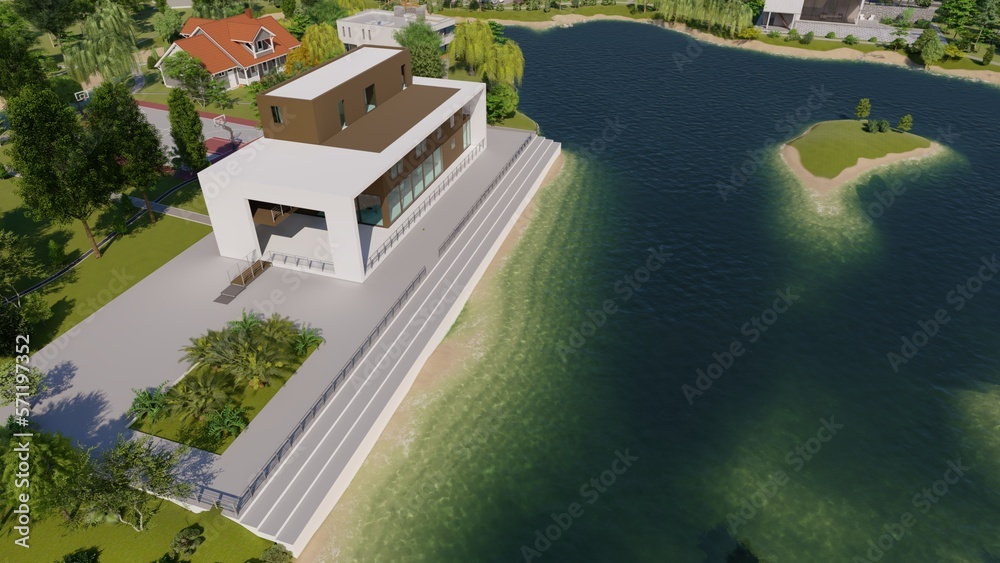 Naklejka premium Modern cottage