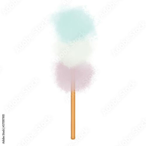 Cotton Candy Decorative Illustration Art Element Colors