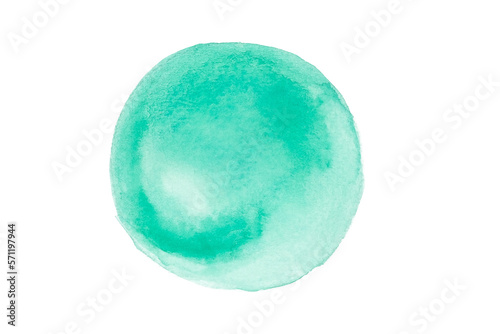 Green watercolor circle  background  element