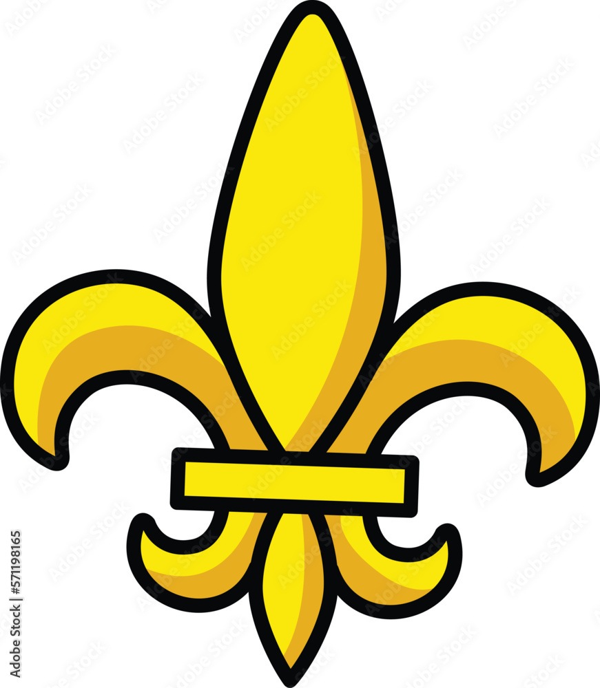 Fleur De Lys Symbol Cartoon Colored Clipart 