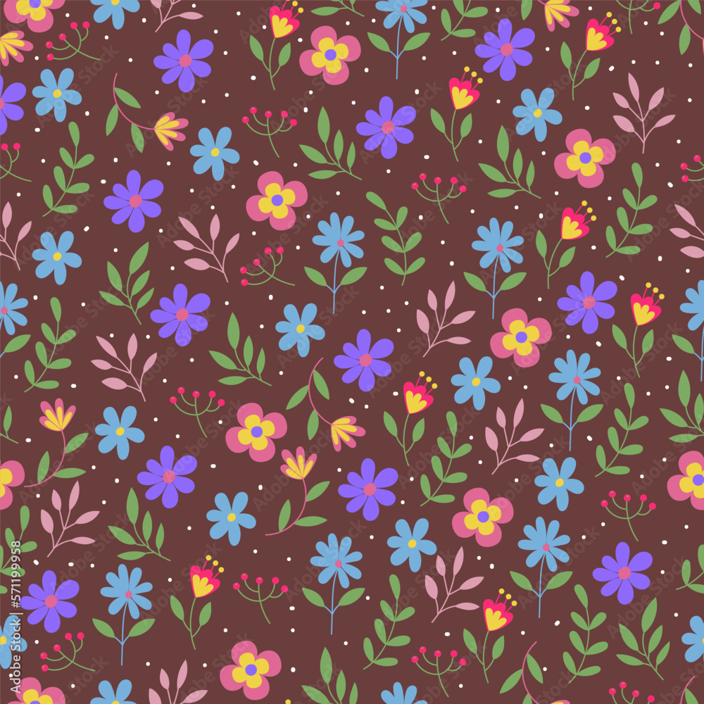 Floral simple seamless pattern vector Floral simple seamless pattern vector