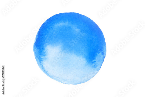 Blue watercolor circle, background, element
