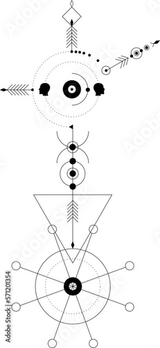 Geometrische Elemente verbunden - Abstrakt Vektor-Illustration