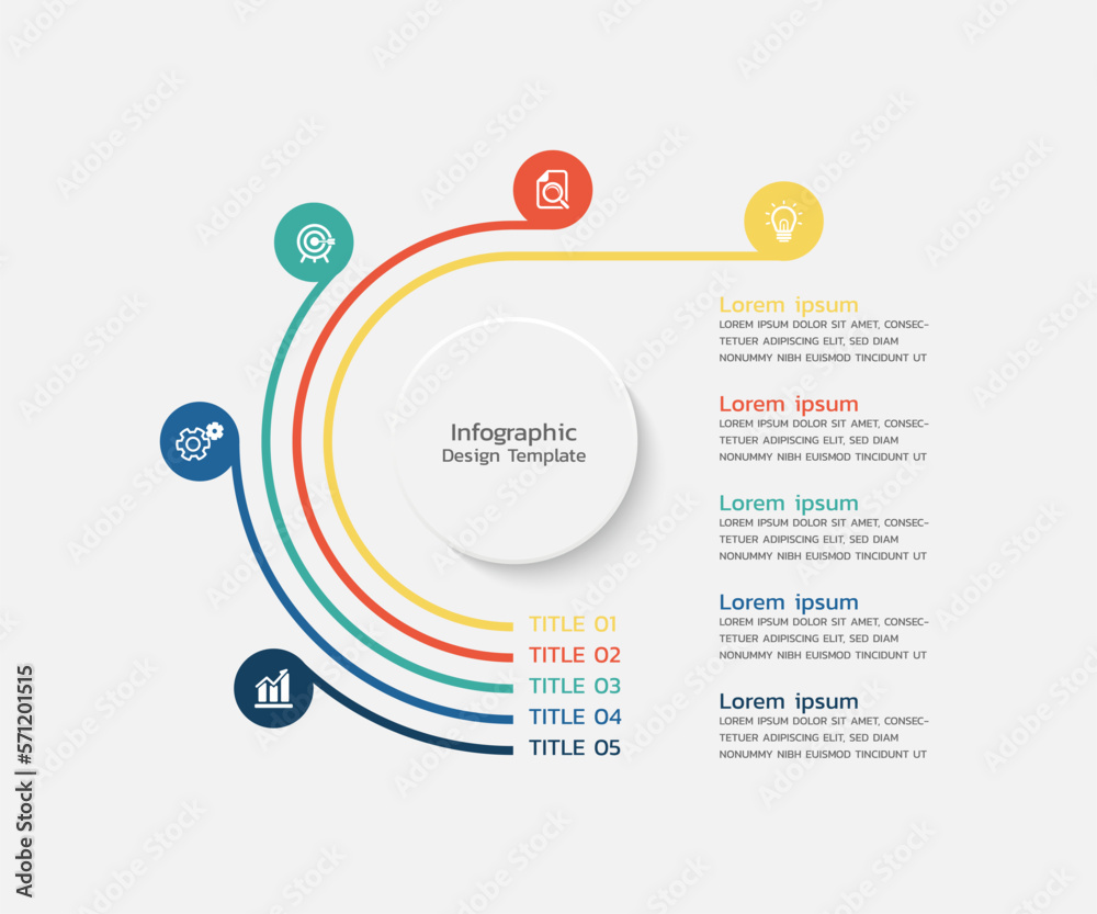 Naklejka premium Design circle business infographic for background template