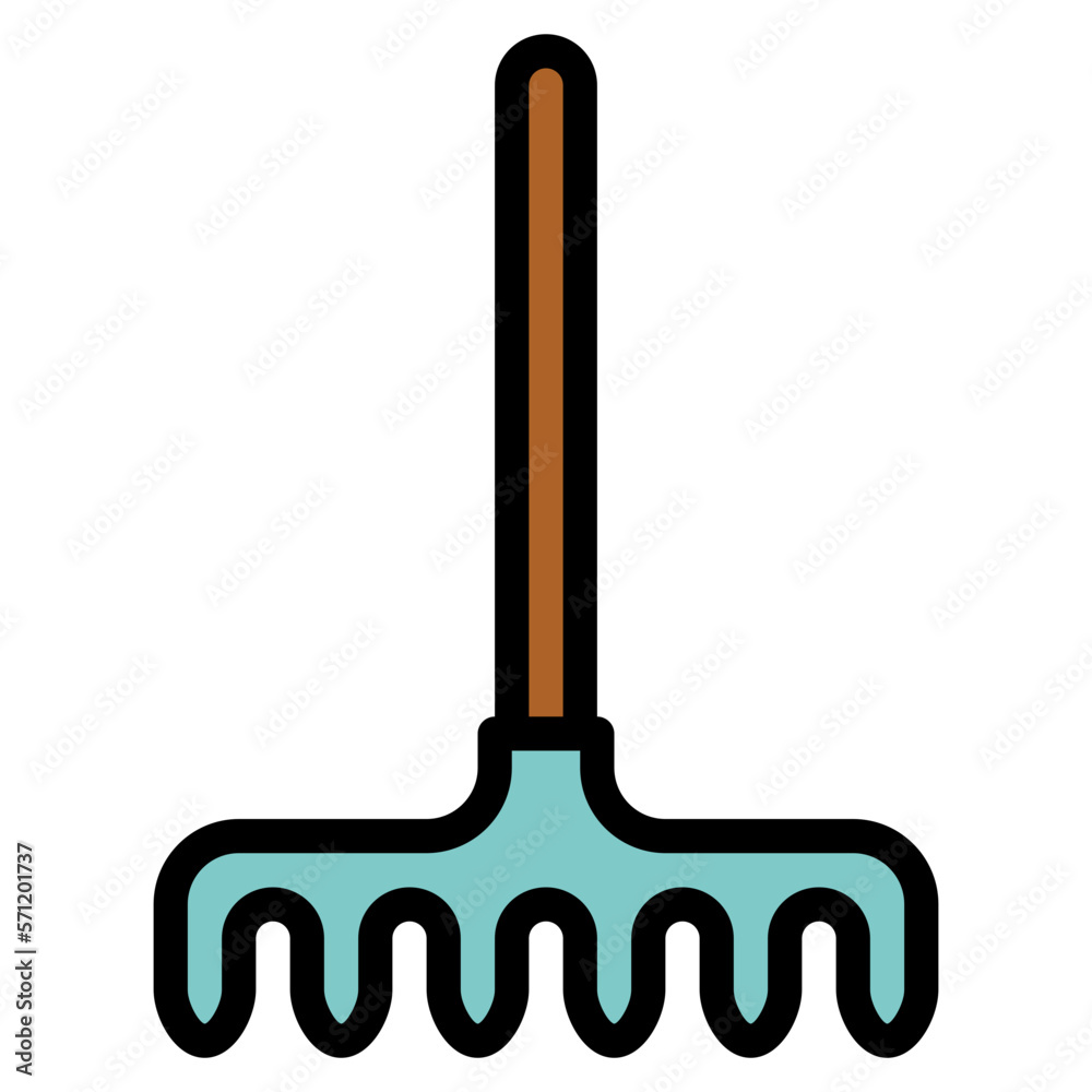rake filled outline icon style rake filled outline icon style