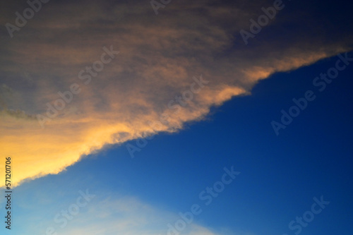 Blue sky and clouds. Sunset view