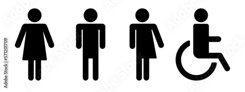 Vector image of toilet icons, toilet icons in vector