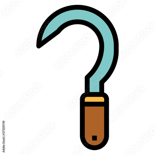 sickle filled outline icon style