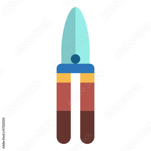 garden shears flat icon style