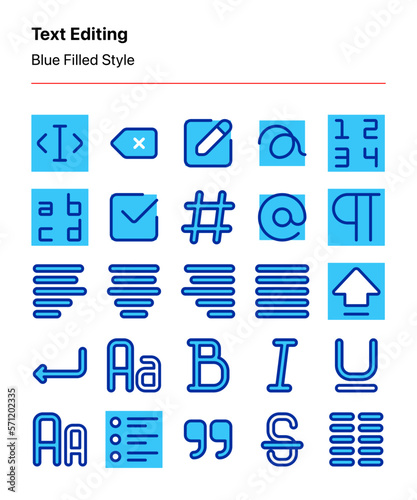A set of customizable text editing icons. Perfect for app and web interfaces, graphic design, and other projects