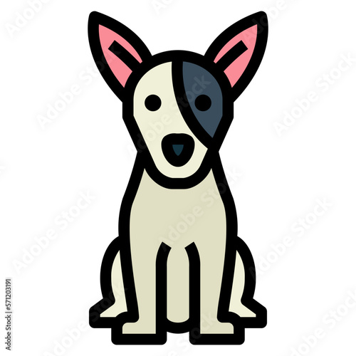 Bull Terrier filled outline icon style
