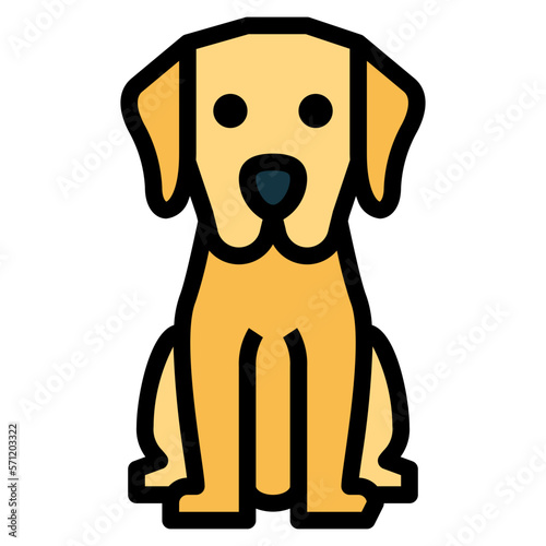 Labrador Retriever filled outline icon style